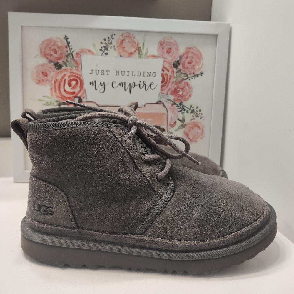 GUC UGG Australia Neumel Suede Leather Chukka Lace Up Ankle Boots, Grey, 7 - Picture 7 of 16